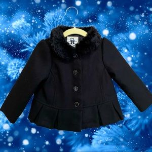 Gymboree girls black dress coat 12-24